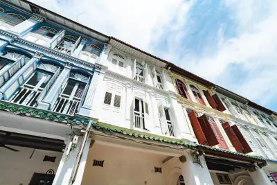 Restored shophouse facade of Quay 17 by Cove